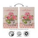 Potted Pink Germanium Suede Flag Garden