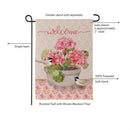 Potted Pink Germanium Suede Flag Garden