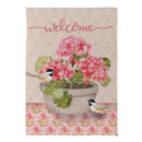 Potted Pink Germanium Suede Flag House