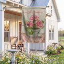 Potted Pink Germanium Suede Flag House