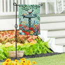Cottage Garden Birdbath Suede Flag Garden
