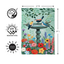 Cottage Garden Birdbath Suede Flag Garden