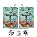 Cottage Garden Birdbath Suede Flag Garden