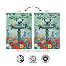 Cottage Garden Birdbath Suede Flag House