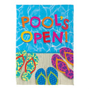 Pools Open Flip Flops Suede Garden Flag