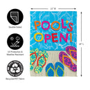 Pools Open Flip Flops Suede Garden Flag