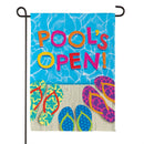 Pools Open Flip Flops Suede Garden Flag