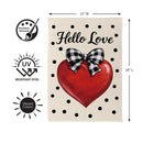 Hello Love Heart Suede Flag Garden