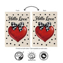 Hello Love Heart Suede Flag Garden