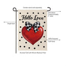 Hello Love Heart Suede Flag Garden