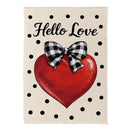 Hello Love Heart Suede Flag Garden