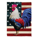 All American Rooster Suede Garden Flag