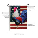 All American Rooster Suede Garden Flag