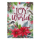 Joy To The World Floral Suede Flag House