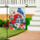 Watering Can Bird Suede Flag Garden