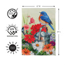 Watering Can Bird Suede Flag Garden