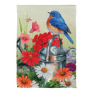 Watering Can Bird Suede Flag House