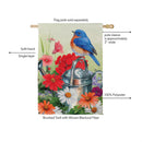 Watering Can Bird Suede Flag House
