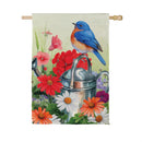 Watering Can Bird Suede Flag House