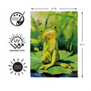 Frog Thinking Suede Flag Garden