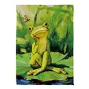 Frog Thinking Suede Flag Garden