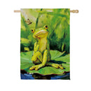Frog Thinking Suede Flag House