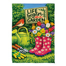 Life Began In A Garden Suede Flag House