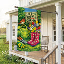 Life Began In A Garden Suede Flag House