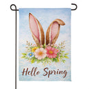 Hello Spring Rabbit Ears Suede Garden Flag Garden