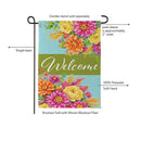 Vivid Floral Welcome Suede Flag Garden