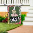 Hillside Pasture Stacked Animals Suede Flag Garden