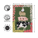 Hillside Pasture Stacked Animals Suede Flag Garden