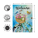 Birds & Bike Suede Flag Garden