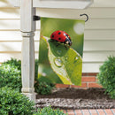 Morning Dew Ladybug Suede Flag Garden