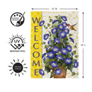 Morning Glories Hummingbird Suede Flag Garden