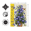 Morning Glories Hummingbird Suede Flag House