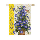 Morning Glories Hummingbird Suede Flag House