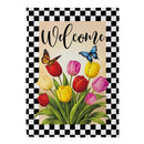 Tulip Garden Welcome Suede Flag Garden