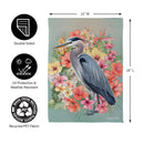 Tropical Heron Suede Garden Flag