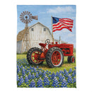 Homestead Tractor Suede Flag Garden