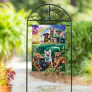 St. Patrick Dogs & Truck Suede Flag Garden