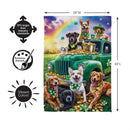 St. Patrick Dogs & Truck Suede Flag House