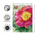 Pink Peony Suede Flag Garden