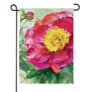 Pink Peony Suede Flag Garden