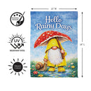 Rainy Days Gnome Suede Garden Flag Garden