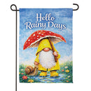 Rainy Days Gnome Suede Garden Flag Garden