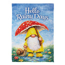 Rainy Days Gnome Suede Garden Flag Garden