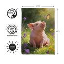 Sunlit Meadow Piglet Suede Flag Garden
