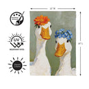 Floral Geese Suede Flag Garden