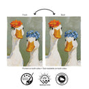 Floral Geese Suede Flag Garden